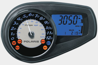 Мультифункциональный дисплей дает полную информацию о процессах, происходящих в снегоходе