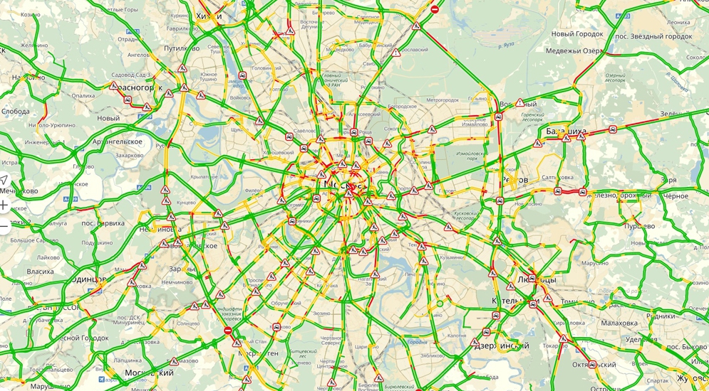 Карта автомобильных дорог москвы